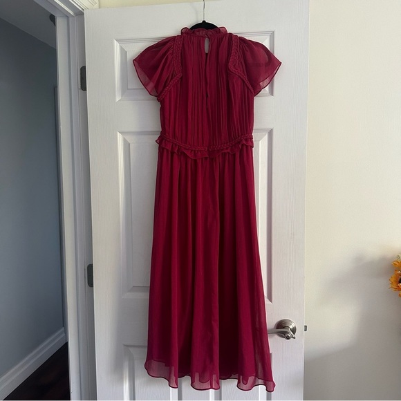 Size 1 Ted Baker Paigei Rope Detail Midi Dress, Deep Pink - Picture 5 of 9